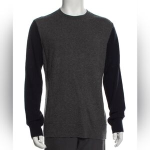 Theory 100% Cashmere Longsleeve Crewneck Pullover Sweater Colorblock Pattern Sz